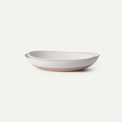 MORA Jumbo and Large Serving Dishes Set of 2, 13 inch and 12 inch Ceramic Pottery Oval Platters - Microwave, Oven and Dishwasher Safe - Oat - color: Oat, size: Jumbo & Large
