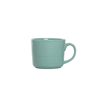 Double Line 3.75"/12 oz Mug, Set of 6, Seafoam - color: Seafoam, size: 12 Ounces