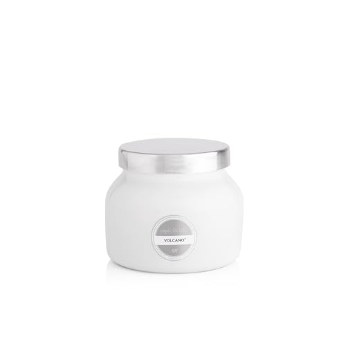 Capri Blue Volcano Scented and Luxury Glass Jar Candles for Home Scented with Tropical Fruit & Sugared Citrus - Soy Wax Blend, White Color (8 Oz) - color: White, size: 8 oz