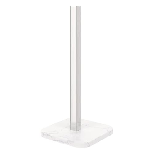 NearMoon Standing Paper Towel Holder, Stainless Steel Square Paper Towel Tissue Holder with Marble Base for Bathroom Kitchen Countertop, Standard or Jumbo-Sized Roll Paper (Chrome Finish) - color: Chrome Finish