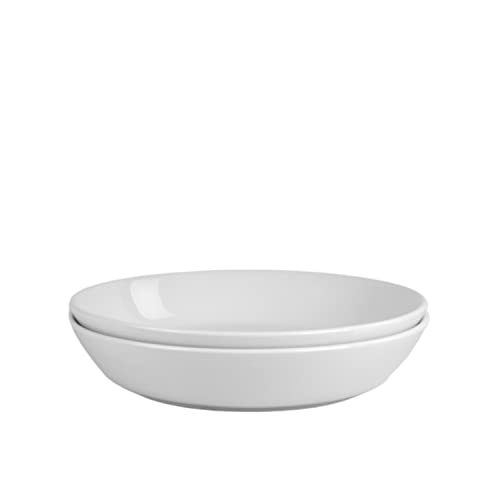 Double Line 9.5"/36 oz Dinner Bowl, Set of 2, White - color: White, size: Dinner Bowl