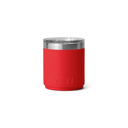 YETI Rambler 10 oz Ceramic Lined Lowball 2.0, Vacuum Insulated with MagSlider Lid, Rescue Red - color: Rescue Red