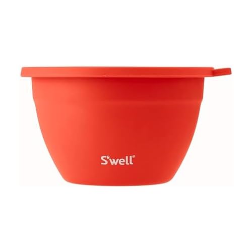 S'well Stainless Steel Salad Bowl Kit 64oz, Radiant Coral, Comes with 2oz Mini Canister and Removable Tray for Organization, Leakproof, Easy to Clean, Dishwasher Safe - color: Radiant Coral, size: 64oz