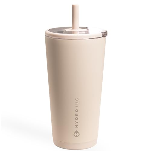 HydroJug Everyday Tumbler 20 oz, Ceramic-Lined Straw Cup, Dune - color: Dune, size: 20 Ounces