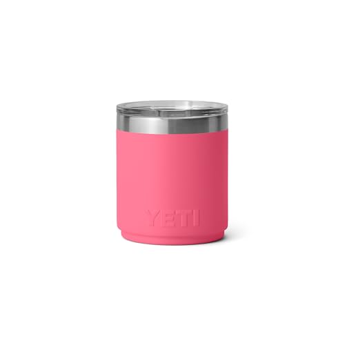 YETI Rambler 10 oz Ceramic Lined Lowball 2.0, Vacuum Insulated with MagSlider Lid, Tropical Pink - color: Tropical Pink