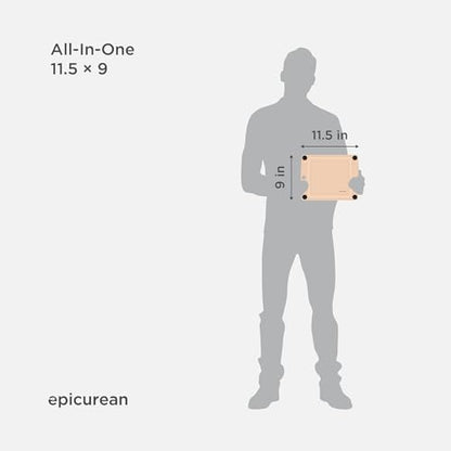 Epicurean All-In-One Cutting Board with Non-Slip Feet and Juice Groove, 11.5" × 9", Natural/Black - color: Natural/Black, size: 11.5"L x 9"W