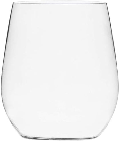 Munfix Disposable Plastic Wine Glasses, Stemless 12 oz Clear Shatterproof Cups, BPA-Free, 48 Pack