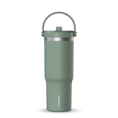 Hydrapeak Nomad 32oz Stainless Steel Insulated Travel Tumbler with Handle & Straw Lid, Leakproof, Cupholder Friendly, Back to School, College Dorm, Gym & Everyday Hydration, Cold 24 Hours (Sage Leaf) - color: Sage Leaf