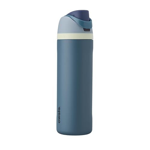 Owala FreeSip Stainless Steel Water Bottle 24 oz Denim - color: Denim, size: 24 Ounces