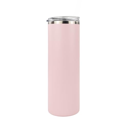 Hogg 20 oz Skinny - Light Pink, Powder Coated Tumblers for Laser Engraving, Engravable Tumblers Bulk, Stainless Steel Cups Bulk, Insulated Cups with Lids - color: Light Pink