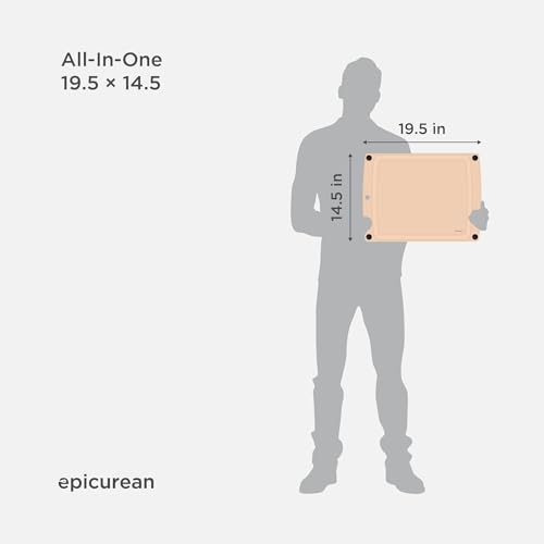 Epicurean All-In-One Cutting Board with Non-Slip Feet and Juice Groove - Non-toxic, Dishwasher Safe,Made in the USA, 19.5" x 14.5", Natural - color: Natural/Black, size: 19.5"L x 14.5"W