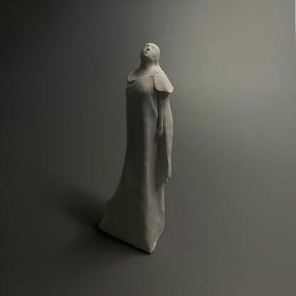 Abstract Human Figure Sculpture Modern Minimalist Plaster Statue Contemporary Art Decor Wabi Sabi Figurine for Bookshelf Living Room Office Shelf Home Decoration Gift