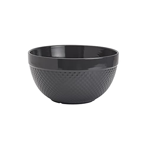 Tabletops Gallery Hobnail Style 4 Piece Timeless Grey Stoneware Nesting Mixing Bowl Set for Baking and Cooking - color: TIMELESS GREY