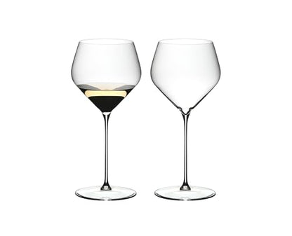Riedel Veloce Chardonnay Wine Glasses Set of 2 - Crystal Glass - Dishwasher Safe 6330/97 | Crystal Glass Stemware with Wide Bowl Design & Elegant Fine Stem for White Wines, Enhances Aromas & Flavor, Dishwasher Safe - style: Chardonnay