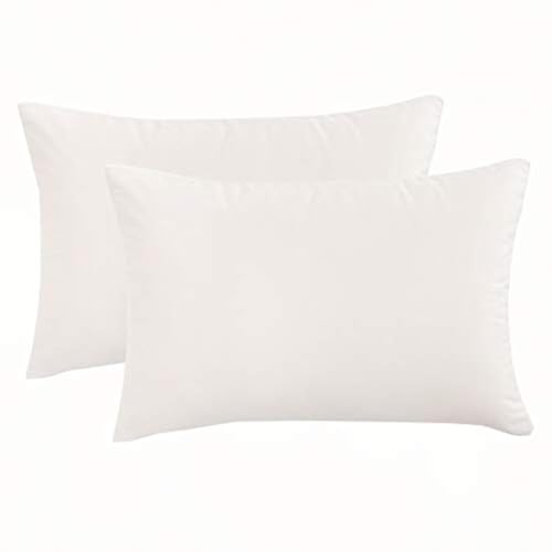 RainRoad Cream Throw Pillow Covers 12x20 Inch,Set of 2 | Velvet Decorative Cushion Cover Pillow Case for Sofa Couch Bed Chair Soft Square Throw Pillows - color: Cream, size: 20" x 12" (Pack of 2)