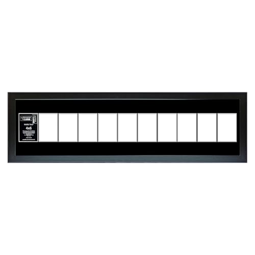 Creative Letter Art 4” x 6” Multiple Opening Picture Frame Collage with 11 holes, Manhattan Black Frame with 10 x 44-inch Black Mat, Crystal Clear Acrylic, Photo Collage for Wall, 11 Openings - color: opening 11, size: Black w/10" Black Mat