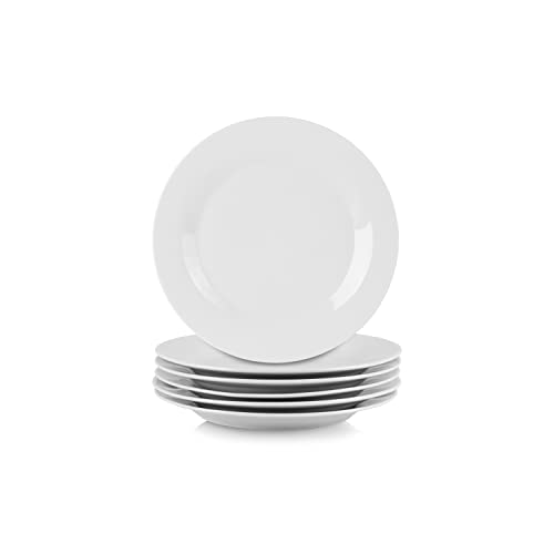 10 Strawberry Street Simply White 10.5" Dinner Plate & 7.5" Salad Plate Sets, 6 pcs each