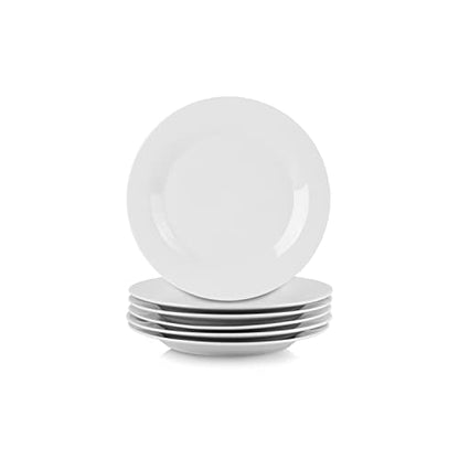 10 Strawberry Street Simply White 10.5" Dinner Plate & 7.5" Salad Plate Sets, 6 pcs each