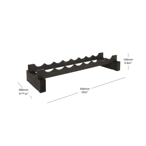 8 Bottle Wide Wine Rack Dark Stain - color: Dark Stain