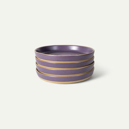Mora Medium Dishes Set of 4, 35oz Ceramic Pottery Pasta Plate/Wide Bowls - Microwave, Oven and Dishwasher Safe - Nebula - color: Nebula