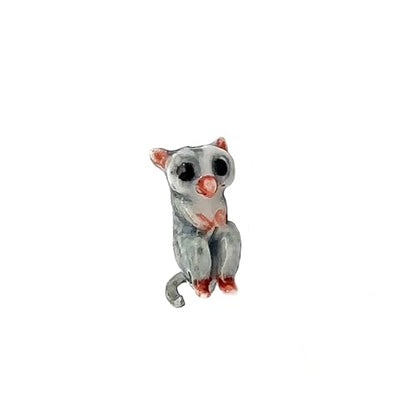 Handmade Adorable Mini Ceramic Animal Figurine – Porcelain Miniature Collectible Decor (Sugar Glider) - style: Sugar glider