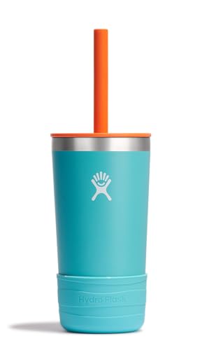Hydro Flask Kids 12 Oz Tumbler with Lid and Straw for School - Insulated Stainless Steel in Seaspray Blue - color: SEASPRAY