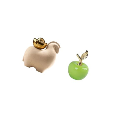 Fenteer Mini Animal Statue Ceramic Figurine Sculpture Ornament Artificial Fruit Collectible Art Crafts Unique Shape Suitable for Offices Living Rooms Bedrooms