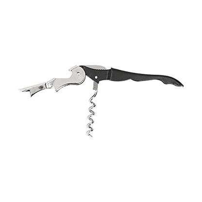Black Wine Corkscrew Set, Wireless Bottle Opener Kit with Wine Stopper Pourer and Ring, Ergonomic Double - Hinge Cork Extractor in Bottle - Shaped Gift Box for Home Bar