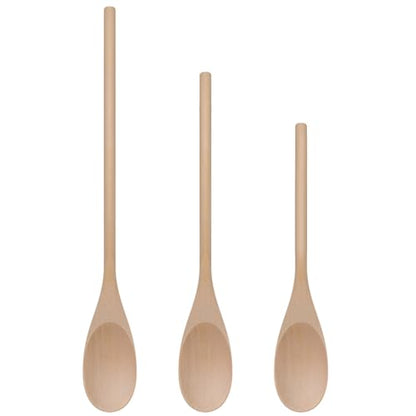 LorisArm 3PC Wooden Spoon for Cooking, Long handle 12" 10" 8" Wood Serving Spoons Set for Mixing Stirring Tasting, Maple Wood Nonstick Kitchen Utensils.