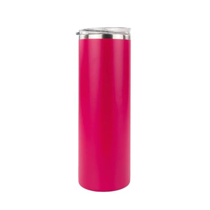 Hogg 20 oz Skinny - Hot Pink, Powder Coated Tumblers for Laser Engraving, Engravable Tumblers Bulk, Stainless Steel Cups Bulk, Insulated Cups with Lids - color: Hot Pink