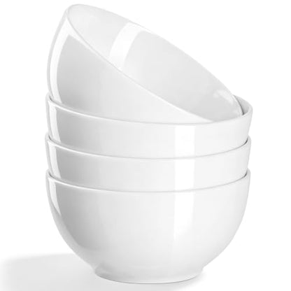 Small Bowls Set, White, 10 oz Porcelain Bowls of 4 | Ceramic, For Kitchen Dessert Rice Side Dish Snack Soup Fruits Cereal Ice Cream, Microwave Dishwasher Freezer Oven Safe - size: 10 OZ(4PCS)