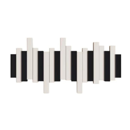 Wall-Mounted Coat Rack Rail Hook with Wood Pegs,Piano Coat Rack Wall Mount,for Small Spaces Entryway Hallway Bathroom(6 Hooks) - size: 6 Hooks