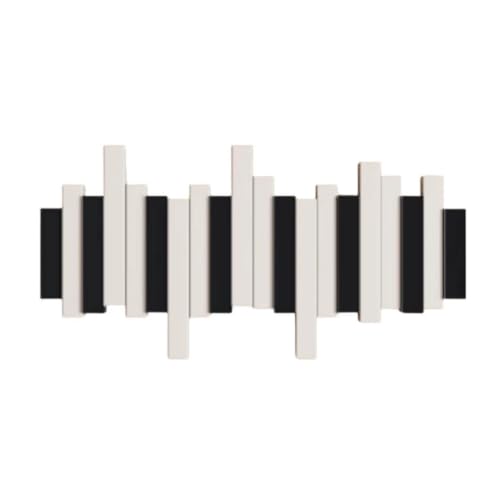 Wall-Mounted Coat Rack Rail Hook with Wood Pegs,Piano Coat Rack Wall Mount,for Small Spaces Entryway Hallway Bathroom(6 Hooks) - size: 6 Hooks