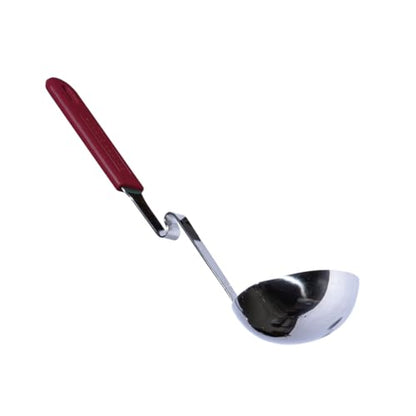Souper Cubes Soup Ladle Stainless Steel with Patented Pot Hook, Cranberry | Durable Stainless Steel Ladle Hooks to Your Pot to Help Prevent Drips and Keep Counters and Stovetop Clean - color: Cranberry, size: Ladle 1-Pack