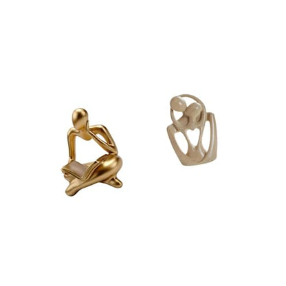 Fenteer Abstract Reader Figurine Resin Sculpture Abstract Statue Human Figurine Decor Unique Artistic Craft Suitable for Office Shelf Living Room Bedroom