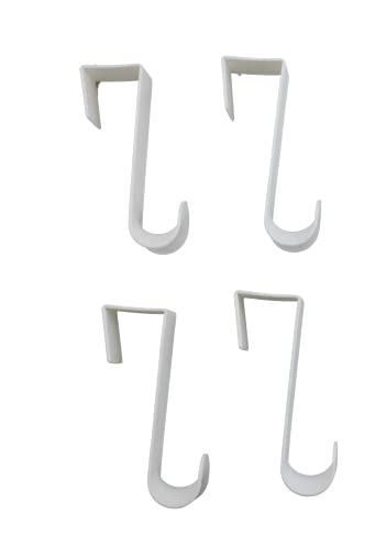 Dependable Industries inc. Essentials Over-The-Door Hanger Hook Set – 4-Pack of 4.5 in., Plastic Over-The-Door Hangers & Over-The-Door Hooks – Over-Door Hooks for Hanging Clothes & Towels (White) - color: White