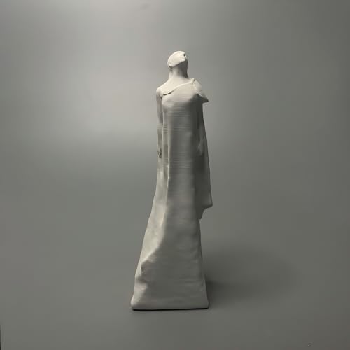 Abstract Human Figure Sculpture Modern Minimalist Plaster Statue Contemporary Art Decor Wabi Sabi Figurine for Bookshelf Living Room Office Shelf Home Decoration Gift