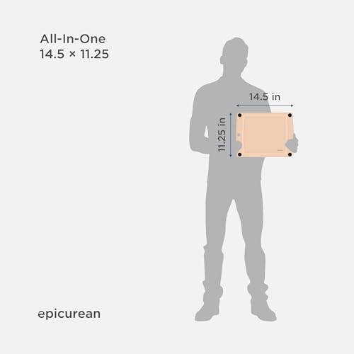 Epicurean All-In-One Cutting Board with Non-Slip Feet and Juice Groove, 14.5" × 11.25", Natural/Black - color: Natural/Black, size: 14.5"L x 11.3"W