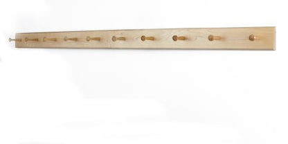 Solid Maple Shaker Peg Rack (Natural, 58" x 3.5" with 10 pegs) - size: 58" x 3.5" with 10 pegs