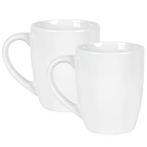 BYCNZB 27OZ Extra Large Ceramic Coffee Mug, Jumbo Coffee Mugs, Big Tea Cups with a Large Handle for Office and Home set of 2 (White) - color: White