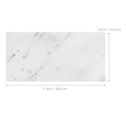 Healeved Natural Marble Vanity Tray 30x15cm, Rectangle Countertop Storage Plate for Bathroom Decor, Cosmetic Organizer and Key Holder Gray White Marbling