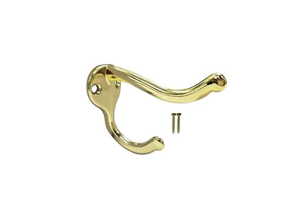 Coat Hat Hook, Heavy Duty for Wall Hanging, Zinc Die Cast, Brass Plated, Made in Taiwan, 12 Pack - color: Heavy-Brass, size: 12 Pack
