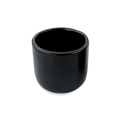 roro Handcrafted Matte Black Ceramic Tea & Coffee Sipper Cups, 8 oz - Set of 2, Artisan Stoneware, Lead-Free, Microwave & Oven Safe - color: Matte Black Sipper Cup x 2
