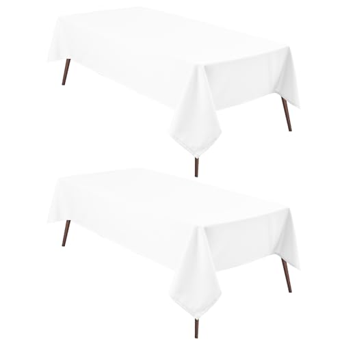 2 Pieces White Square Tablecloth, 30 x 30 Inch | Waterproof, Spillproof, Wrinkle Resistant, Washable Polyester Table Cloth for Dining Room/Restaurant/Party/Wedding/Banquet - color: White, size: 30"x30"|2 Pack