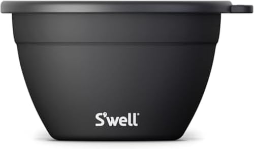S’well Stainless Steel 64oz Salad Bowl Kit in Onyx,Comes with 2oz Condiment Container and Removable Tray for Organized Serving,Leak-Proof and Dishwasher Safe,(Pack of 8) - color: Onyx, size: 64oz (Pack of 8)