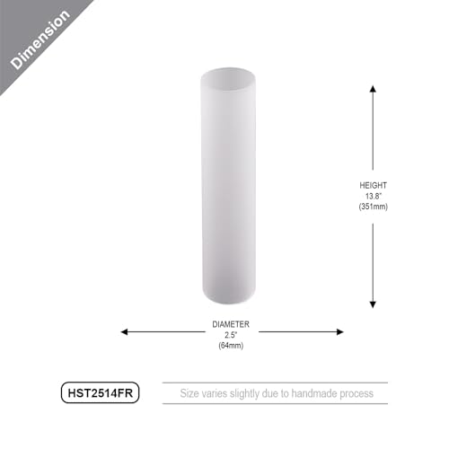 WGVI Hurricane Candle Holder Sleeve, W: 2.5", Ht: 14", Frosted Glass Cylinder Open Both Ends, Chimney Tube Shade, 2 Pieces - color: Frosted, size: 2.5x14"H