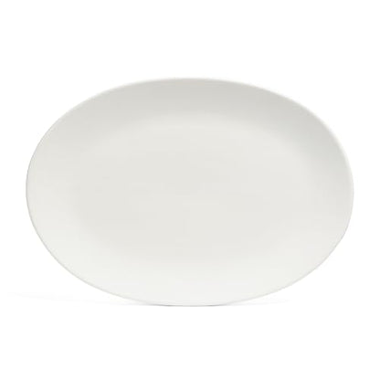 over&back Coupe Stoneware Serving Platter - Elegant 1-Piece Oval Serving Platter to Complete Your Kitchen Set - 16.4" x 11.5" - Semi-Matte White - color: White, size: Oval Platter
