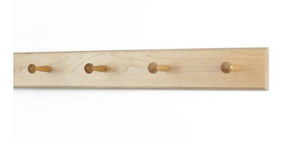 Solid Maple Shaker Peg Rack (Natural, 23" x 3.5" with 4 pegs) - size: 23" x 3.5" with 4 pegs