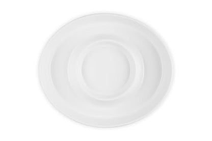 Le Creuset Stoneware Signature Oval Chip and Dip Platter, 13", White - color: White