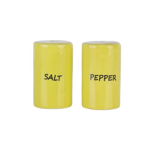 Yellow Salt & Pepper Shakers Ceramic - color: Yellow